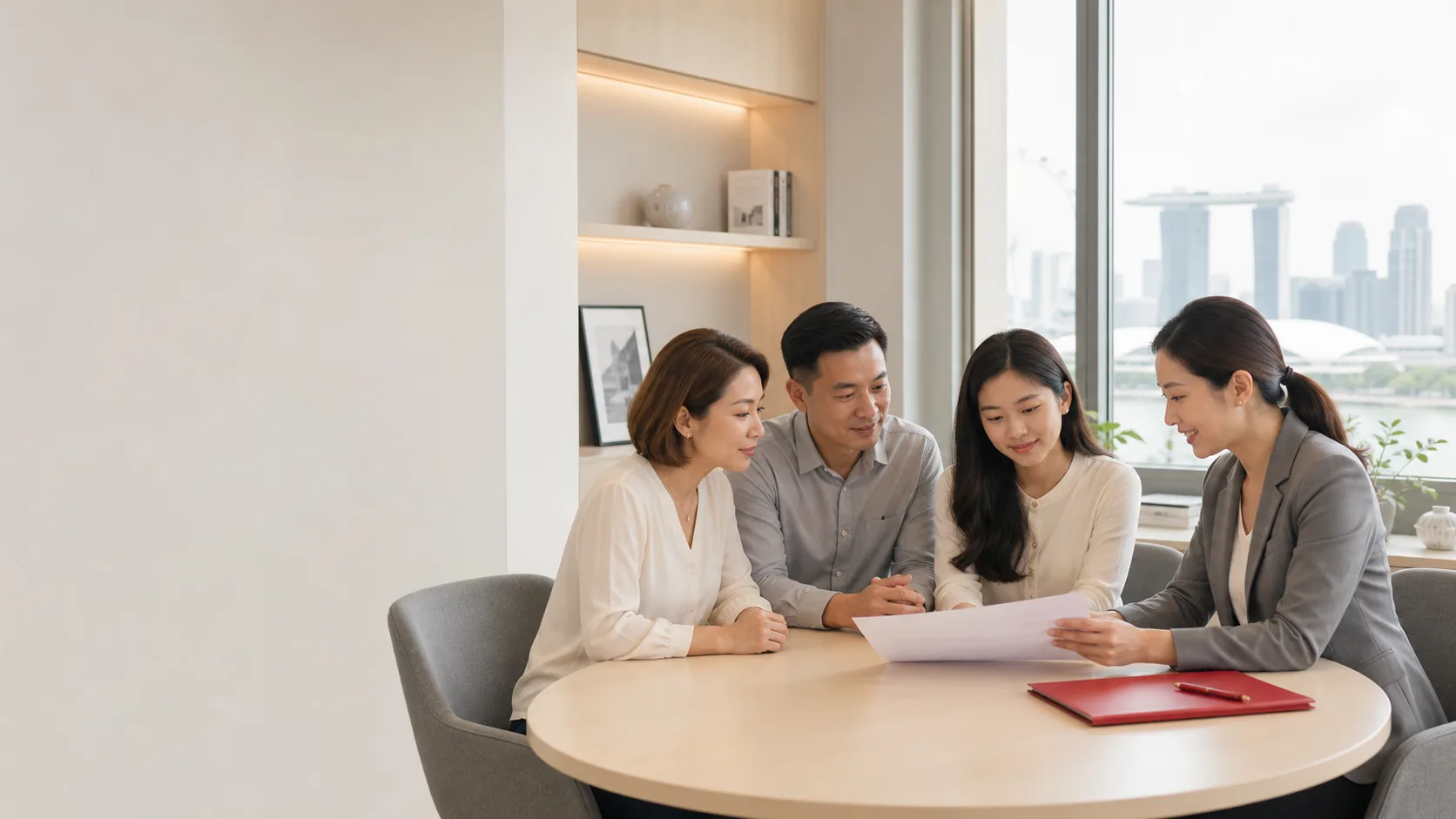 Gia đình Việt Nam trao đổi lộ trình du học Singapore với cố vấn